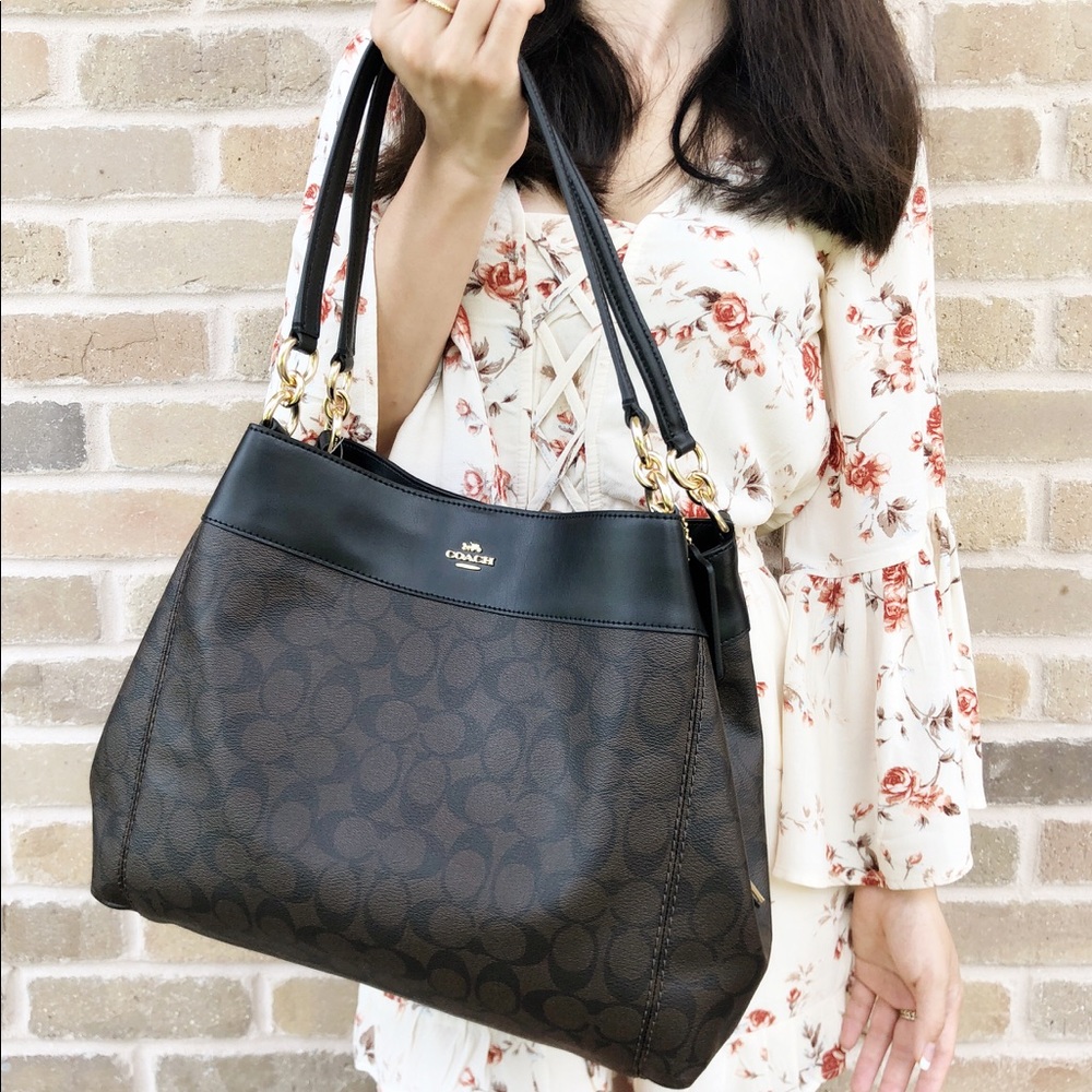 🌺🌺🌺NWT Coach Large Purse brown black - Picture 2 of 8